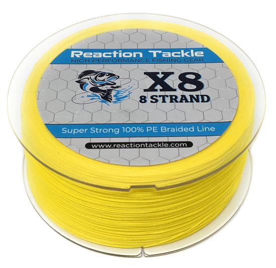 GetUSCart- Reaction Tackle Braided Fishing Line - 8 Strand Hi Vis Yellow  150LB 500yd