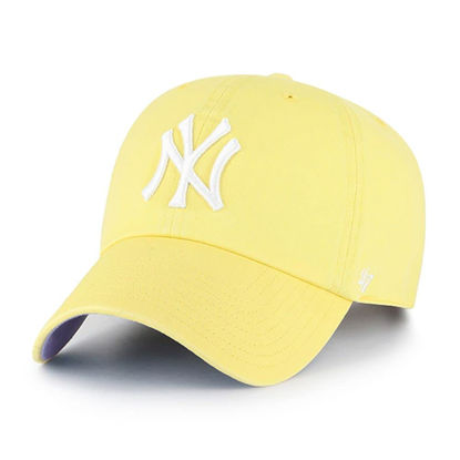 Picture of 47 New York Yankees Ballpark Clean Up Dad Hat Baseball Cap, Maize Yellow, White, Lavender