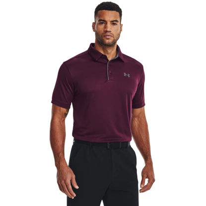Picture of Under Armour Men's Tech Golf Polo , (572) Purple Stone / / Pitch Gray , Small