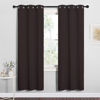 Picture of NICETOWN Blackout Curtain Panels for Bedroom Window, Triple Weave Microfiber Energy Saving Thermal Insulated Solid Grommet Blackout Draperies and Drapes(One Pair, 34 inches by 72 inches, Toffee Brown)
