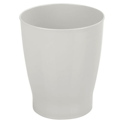 Picture of mDesign Round Plastic Bathroom Garbage Can, 1.25 Gallon Wastebasket, Garbage Bin, Trash Can for Bathroom, Bedroom, and Kids Room - Small Bathroom Trash Can - Fyfe Collection - Light Gray