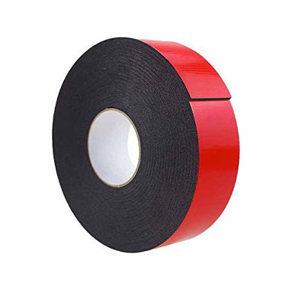 Picture of PE Foam Double-Sided Adhesive Tape -Outdoor and Indoor Super Strong Foam Seal Tape for Automotive Mounting，Weatherproof Decorative and Trim，Car Trim Strip，Photo Frame (33Ft x 2.36" (Black))