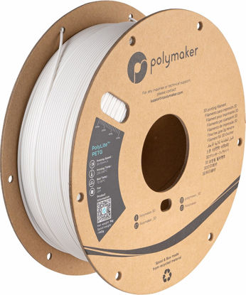 Picture of Polymaker PETG Filament 1.75mm, 1kg Strong PETG 3D Printer Filament White - PolyLite PETG White 3D Printing Filament 1.75mm, Dimensional Accuracy +/- 0.03mm, Print with Most 3D Printers