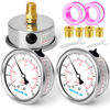 Picture of MEANLIN MEASURE -30~30Psi Stainless Steel 1/4" NPT 2.5" FACE DIAL Liquid Filled Pressure Gauge WOG Water Oil Gas Back Mount (Pack of 2）