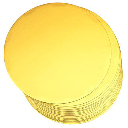 Picture of 10 Inch Gold Cake Boards Round 40-Packs Circles Rounds Base Food-Grade Cardboard Cake Plate（Thinner But Stronger） qiqee