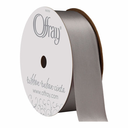 Picture of Berwick Offray 072479 7/8" Wide Single Face Satin Ribbon, Silver Gray, 6 Yds