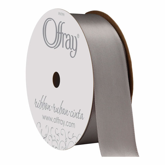 Picture of Berwick Offray 072479 7/8" Wide Single Face Satin Ribbon, Silver Gray, 6 Yds