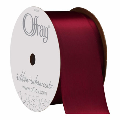 Picture of Berwick Offray 985618 1.5" Wide Single Face Satin Ribbon, Sherry Red, 4 Yds