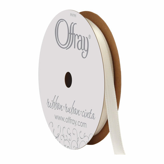 Picture of Berwick Offray 061527 1/4" Wide Single Face Satin Ribbon, Antique White Ivory, 20 Yds
