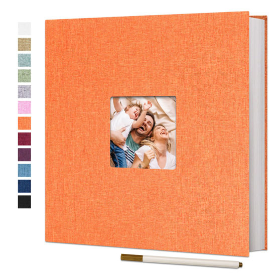 Picture of Vienrose Large Photo Album Self Adhesive for 4x6 8x10 10x12 Pictures Linen Scrapbook Album DIY 40 Blank Pages with A Metallic Pen