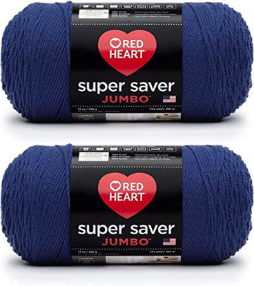 Picture of Red Heart Super Saver Jumbo Royal Yarn - 2 Pack of 396g/14oz - Acrylic - 4 Medium (Worsted) - 744 Yards - Knitting/Crochet