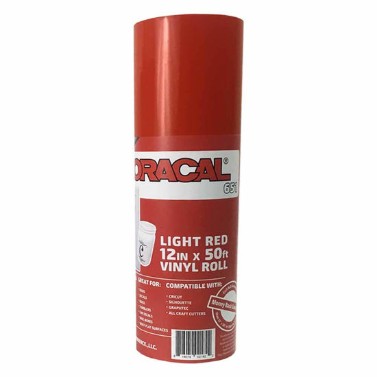Picture of 12.125" x 50ft Roll of Oracal 651 Light red Craft Vinyl - On a 2.5" Core - Adhesive Vinyl for Cricut, Silhouette, and Cameo Cutters - Gloss Finish - Outdoor and Permanent