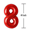 Picture of 18 Number Balloons Red Big Giant Jumbo Number 18 Foil Mylar Balloons for 18th Birthday Party Supplies 18 Anniversary Events Decorations