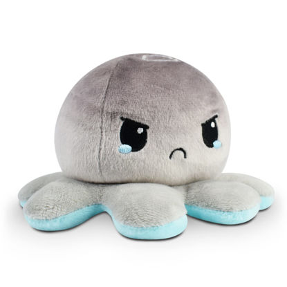 Picture of TeeTurtle - The Original Reversible Octopus Plushie - Snowflake + Cloud - Cute Sensory Fidget Stuffed Animals That Show Your Mood