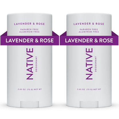 Picture of Native Deodorant | Natural Deodorant for Women and Men, Aluminum Free with Baking Soda, Probiotics, Coconut Oil and Shea Butter | Lavender & Rose - Pack of 2
