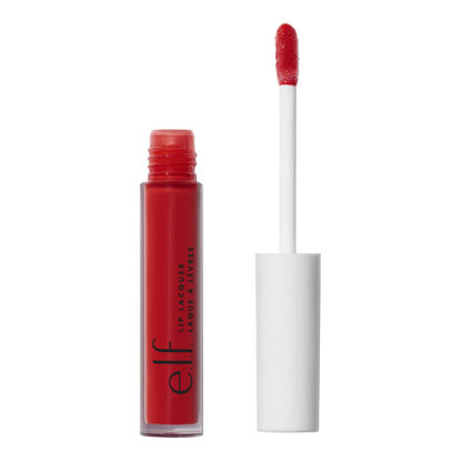 Picture of e.l.f. Lip Lacquer, Nourishing, Non-Sticky Ultra-Shine Lip Gloss With Sheer Color, Infused With Vitamins A & E, Vegan & Cruelty-Free, Cherry Bomb