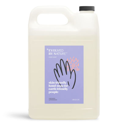 Picture of EVOLVED BY NATURE Liquid Hand Soap Refill, Lavender Lemongrass Essential Oils, Moisturizing Naturally Derived Ingredients Biodegradable Hand Wash, Gallon (128 oz)