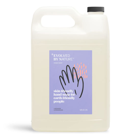 Picture of EVOLVED BY NATURE Liquid Hand Soap Refill, Lavender Lemongrass Essential Oils, Moisturizing Naturally Derived Ingredients Biodegradable Hand Wash, Gallon (128 oz)