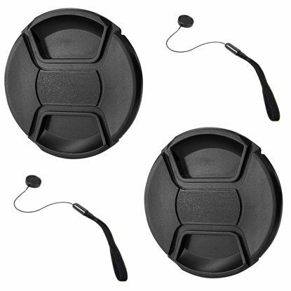 Picture of GAOAG 2 Pack 49mm Center Pinch Lens Cap for Canon Sony DSLR Camera Compatible with Sony E 50mm f1.8 OSS/E 55-210mm f4.5-6.3,Canon EF 50mm f1.8 STM/EF-S 35mm f2.8 is STM and Any 49mm Lens