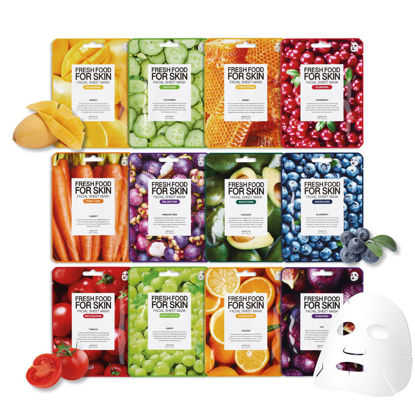 Picture of FARMSKIN Facial Sheet Mask, Organic Face Mask (12 pcs) - Essence Moisturizing Collection | Hydrating Face Masks, Moisturizing, Brightening and Soothing | Korean Face Mask Skin Care & Beauty Facial Sheet Mask, Cruelty-Free
