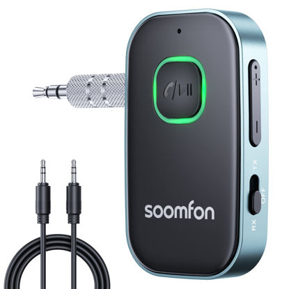 Bluetooth FM Transmitter Car - SOOMFON V5.3 Bluetooth Car Adapter with Big  Mic Bass Stereo Hi-Fi Sound, PD30W QC18W FM Bluetooth Transmitter Car