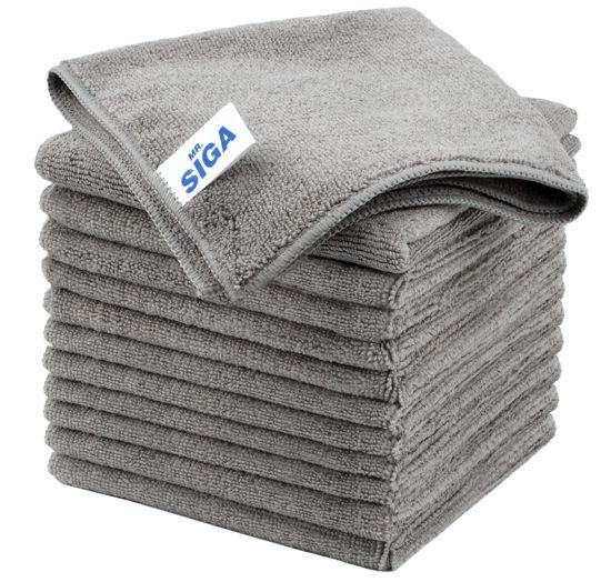 GetUSCart- MR.SIGA Microfiber Cleaning Cloth, All-Purpose Microfiber  Towels, Streak Free Cleaning Rags, Pack of 12, Grey, Size 32 x 32 cm(12.6 x  12.6 inch)