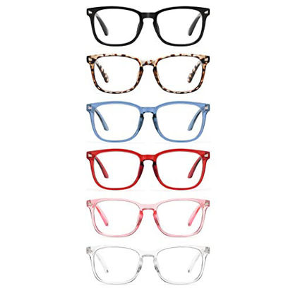 Picture of CCVOO 6 Pack Blue Light Blocking Reading Glasses, Anti Headache/Glare/Eye Strain Readers Computer Eyeglasses Women/Men (6 Pack Mix, 2.0)
