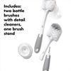 Picture of OXO Tot Bottle Brush with Nipple Cleaner and Stand - Gray, 2-Pack