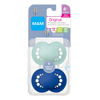 Picture of MAM Original Matte Baby Pacifier, Nipple Shape Helps Promote Healthy Oral Development, Sterilizer Case, 2 Pack, 6-16 Months, Boy,2 Count (Pack of 1)