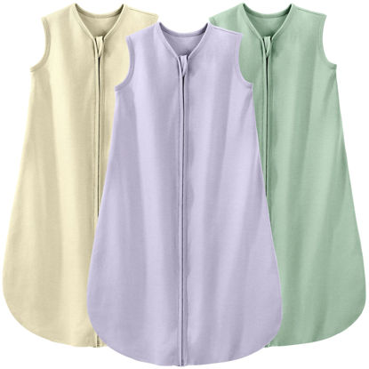 Picture of Yoofoss Baby Sleep Sack 6-12 Months Baby Wearable Blanket 100% Cotton 2-Way Zipper TOG 0.5 Toddler Sleeping Sack 3 Pack, Comfy Soft Lightweight Sleep Sacks for Babies (Medium)