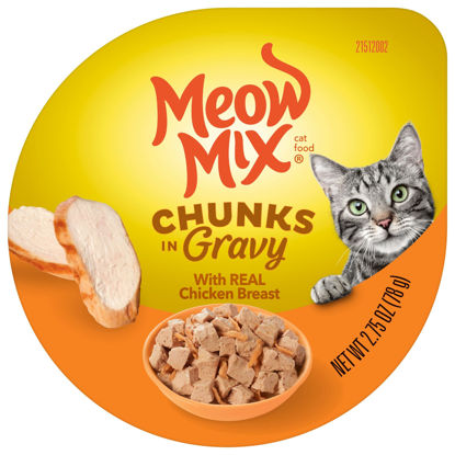 Picture of Meow Mix Savory Morsels Wet Cat Food, Chicken Breast, 2.75 Ounce Cup (Pack of 12)