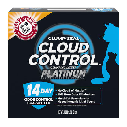 Picture of Arm & Hammer Cloud Control Platinum Multi-Cat Clumping Cat Litter with Hypoallergenic Light Scent, 14 Days of Odor Control, 18 lbs, Online Exclusive Formula