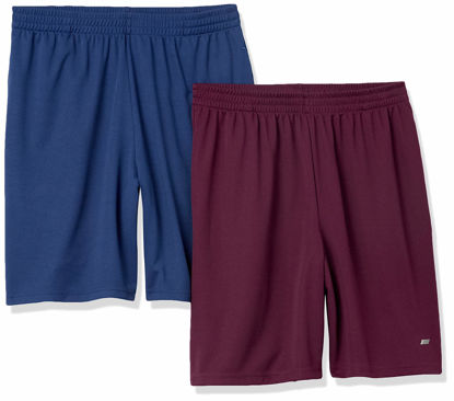Picture of Amazon Essentials Men's Performance Tech Loose-Fit Shorts (Available in Big & Tall), Pack of 2, Burgundy/Navy, X-Large
