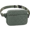 Picture of ZORFIN Fanny Packs for Women Men, Crossbody Fanny Pack, Quilted Belt Bag with Adjustable Strap, Fashion Waist Pack for Workout/Running/Hiking(Quilted Gray, Gray Zipper)）
