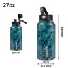 Picture of BJPKPK Insulated Water Bottles with Straw Lid, 27oz Stainless Steel Water Bottle with 3 Lids, Leak Proof BPA Free Metal Thermos Mug, Sports Water Bottle Keep Cold & Hot-Ocean
