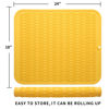 Picture of MicoYang Silicone Dish Drying Mat for Multiple Usage,Easy clean,Eco-friendly,Heat-resistant Silicone Mat for Kitchen Counter or Sink,Refrigerator or Drawer Liner Yellow XXL 24 inches x 18 inches