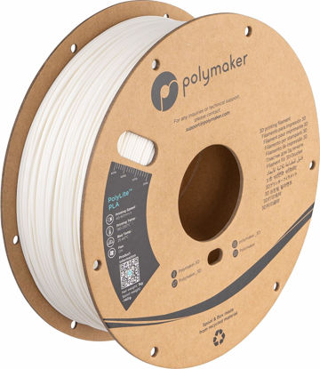 Picture of Polymaker PLA Filament 1.75mm, White PLA 3D Printer Filament 1.75 1kg - PolyLite 1.75 PLA Filament White 3D Printing Filament, Dimensional Accuracy +/- 0.03mm, Compatible with Most 3D Printers
