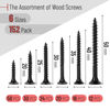 Picture of Mr. Pen- Wood Screws Assortment Kit, 152 pcs, Black Wood Screws Phillips Tips, Screw Set, Assorted Screws, Screw Assortment, Screw Set Assortment, Screw Kit, Assorted Wood Screws Set, Flat Head Screws