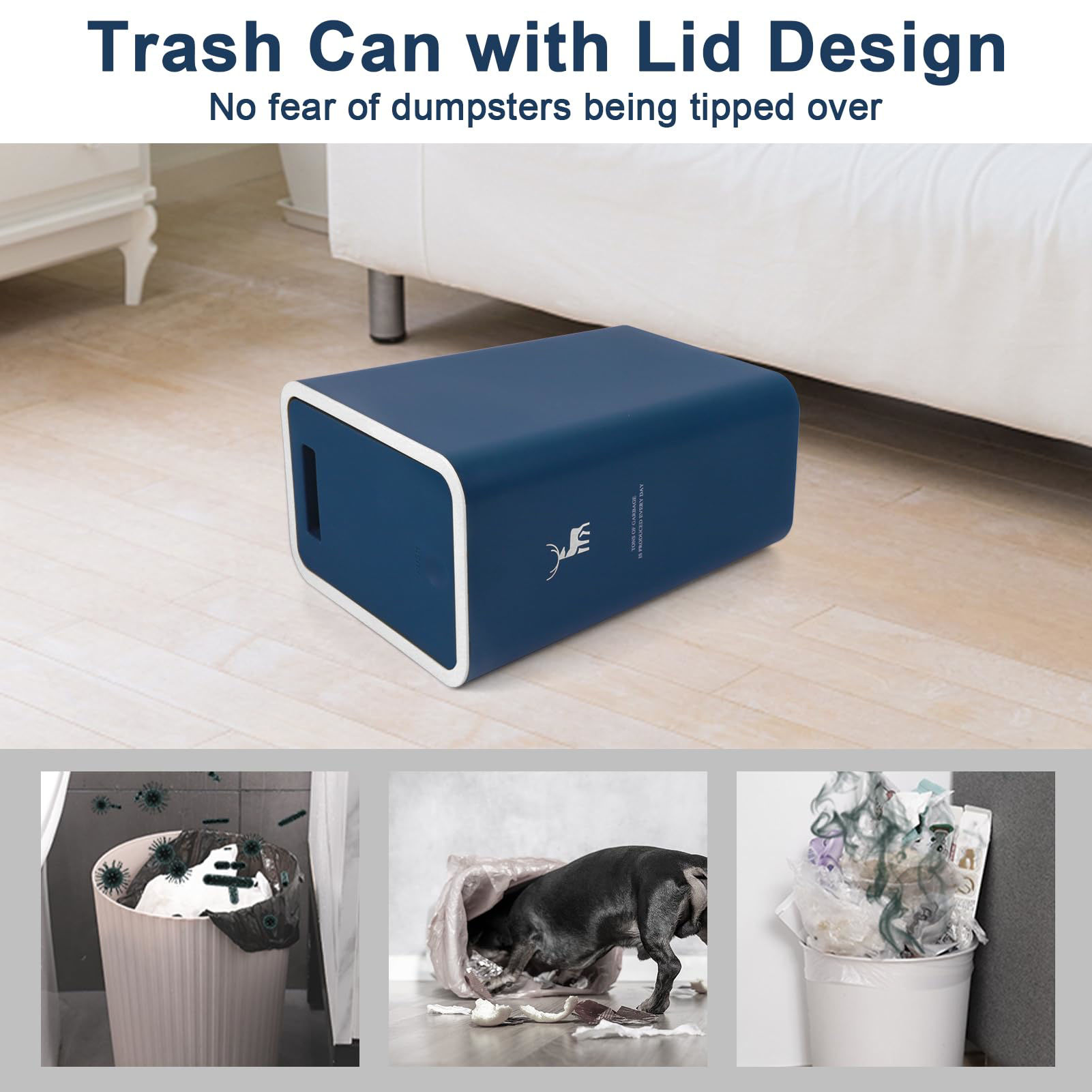 GetUSCart- XPIY Trash Can with Lid, 2 Pack 4 Gallons/15 Liters Garbage ...