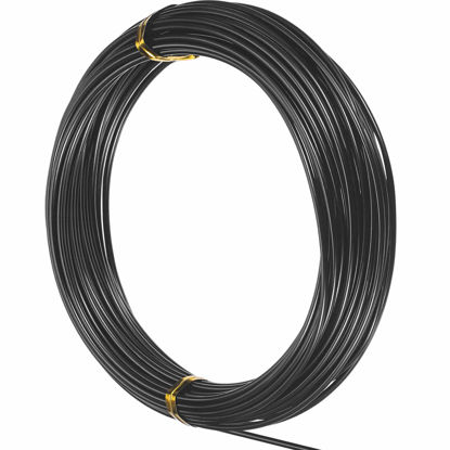Picture of TecUnite 32.8 Feet Aluminum Wire, Wire Armature, Bendable Metal Craft Wire for Making Dolls Skeleton DIY Crafts (Black,2 mm Thickness)