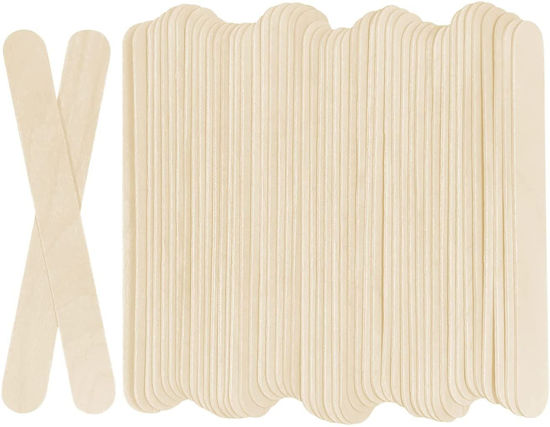 Picture of 100Pcs Jumbo Wooden Craft Sticks Wooden Popsicle Craft Sticks Stick 6” Long x 3/4”Wide Treat Sticks Ice Pop Sticks for DIY Crafts，Home Art Projects, Classroom Art Supplies