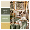 Picture of PartyWoo Crepe Paper Streamers 6 Rolls 492ft, Pack of Metallic Gold, Olive Green, Sage Green, Ivory Crepe Paper for Birthday Decorations, Party Decorations, Wedding Decorations (1.8 in x 82 Ft/Roll)