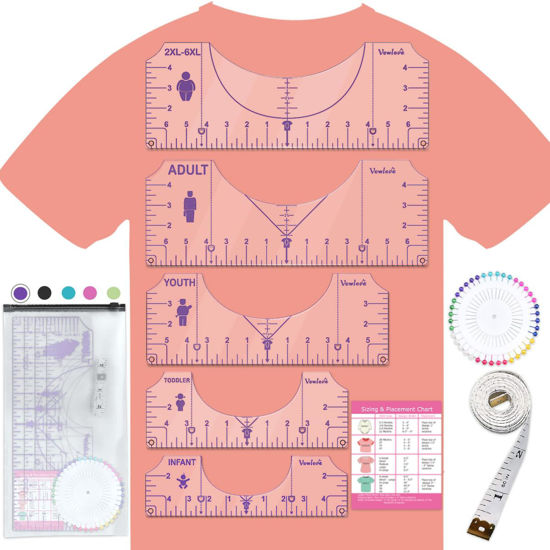 Tshirt Ruler Guide For Vinyl Alignment, T Shirt Rulers To Center Designs,  Alignment Tool With Soft Tape Measure, Craft Sewing Supplies Accessories  Tools For Heat Press HTV Heat Transfer Vinyl 2023 