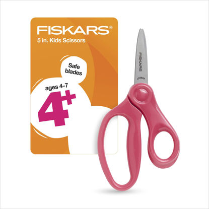 Picture of Fiskars 5" Pointed-Tip Scissors for Kids 4-7 - Scissors for School or Crafting - Back to School Supplies - Pink