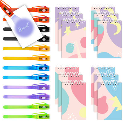 Picture of Girls Party Favors for Kids 8-12, Invisible Ink Pen & Mini Notebooks, Princess Goodie Bag Stuffers, for Candyland Party, Bubbles Party Favors for Kids, Classroom Prizes, Mad Libs, Girls Slumber Party
