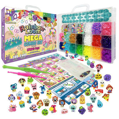 Picture of Rainbow Loom® Loomi-Pals™ MEGA Set, Features 60 CUTE Assorted LP Charms, the NEW RL2.0, Happy Looms, Hooks, Alpha & Pony Beads, 5600 Colorful Bands all in a Carrying Case for Boys and Girls 7+
