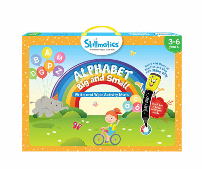 Picture of Skillmatics Educational Game - Alphabet Big and Small, Reusable Activity Mats with 2 Dry Erase Markers, Gifts for Ages 3 to 6
