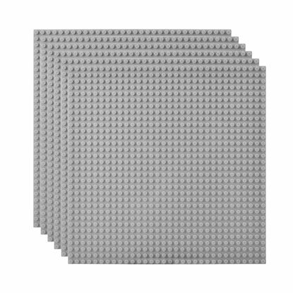 Picture of Lekebaby Classic Baseplates Building Base Plates for Building Bricks 100% Compatible with Major Brands-Baseplate 10" x 10", Pack of 6, Grey