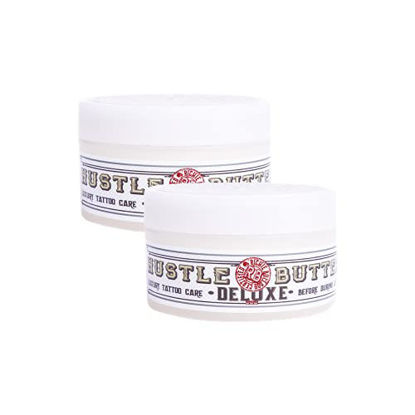 Picture of Hustle Butter Tattoo Aftercare 5 fl oz (2 pack) Tattoo Balm, For New & Older Tattoos - Safe While Healing - Vegan Tattoo Cream No-Petroleum