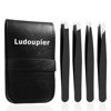 Picture of LUDOUPIER [4+1 Pieces] Tweezers Set with Travel Case, Great Precision Upgrade Professional Anti-rust Alloy Tweezers for Women & Men, Multi-purpose as Eyebrows Facial Hair Ingrown Hair Removal